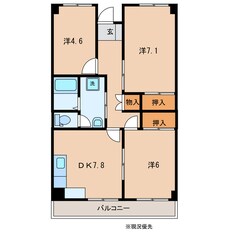 西尾駅 徒歩4分 3階の物件間取画像